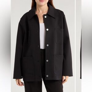 NWOT Theory Black Oversized Utility Jacket Women Size Medium